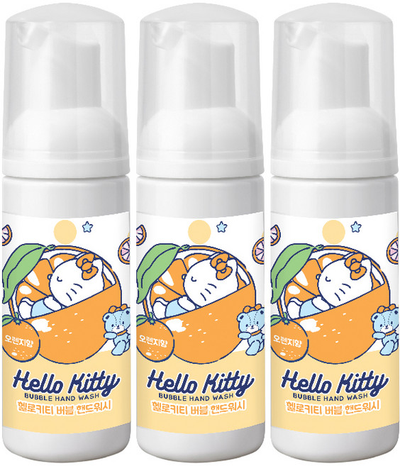 엔보이비젼 헬로키티 버블 핸드워시 오렌지, 50ml, 3개