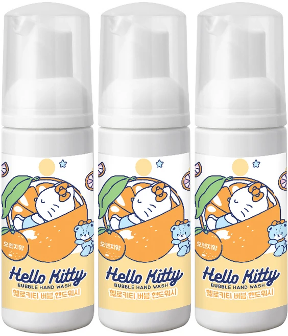 엔보이비젼 헬로키티 버블 핸드워시 오렌지, 50ml, 3개 - 쿠팡