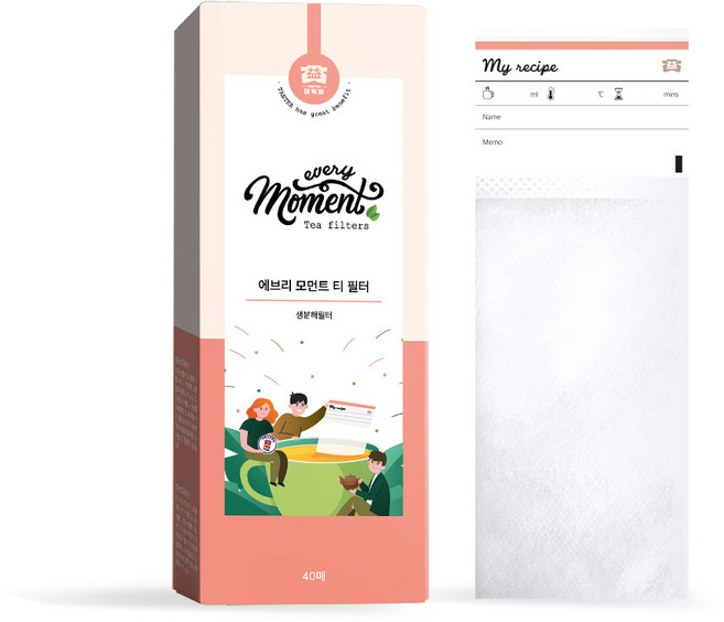 대익차 생분해 메시지 티 필터 티백 파우치 40p, 1개