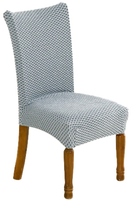 리빙모어 투톤 리플 식탁의자 커버, 브라이트 스카이