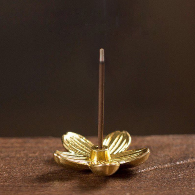 인센스 스틱 향 받침대, 골드플라워