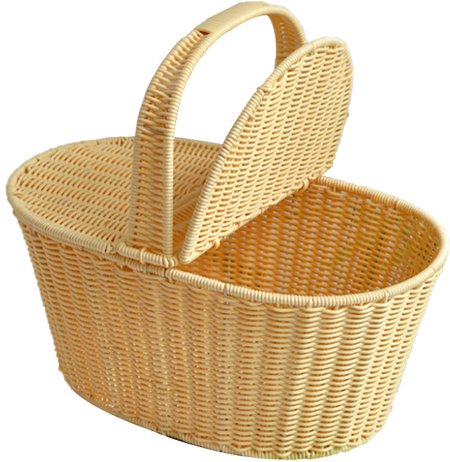 마켓플랜 라탄 피크닉 바구니, 베이지, 1개