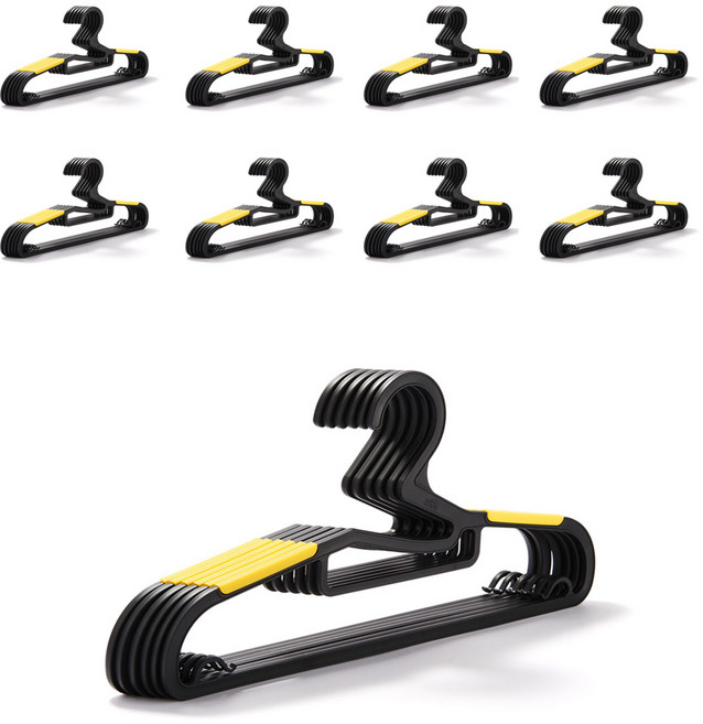 스카이 글로벌 와이드 논슬립 옷걸이, 옐로우, 100개