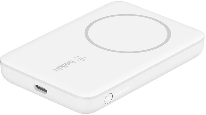 벨킨 부스트업 마그네틱 맥세이프 호환 무선 충전 보조배터리, BPD002btWH, 화이트