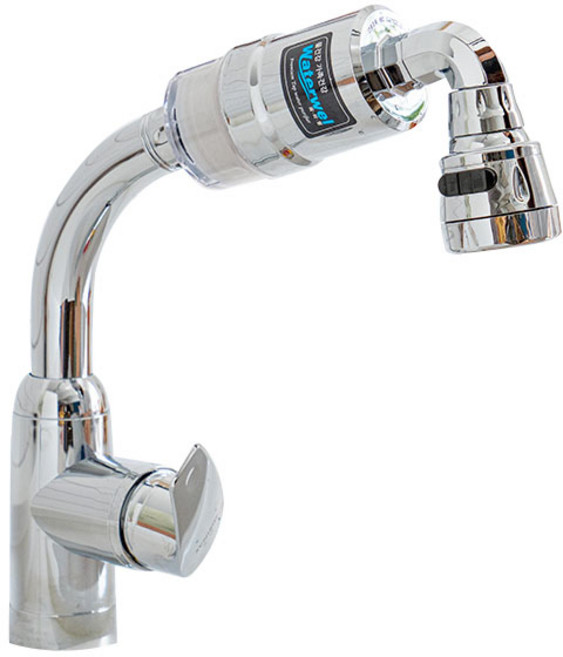 Waterwel 廚房水槽淨水淋浴水龍頭濾水器PF-100波紋管用, 1個