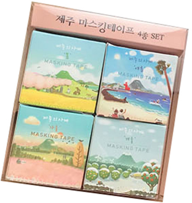 제주 마스킹 테이프 15mm x 5m 4종 세트, 제주의 사계, 1세트