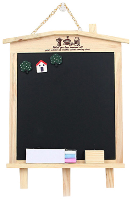 기억해줘 벽걸이 블랙 칠판 + 분필 + 자석 + 지우개, 우드