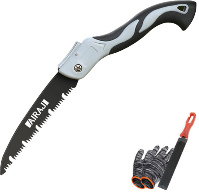 에어에이제이 휴대형 접이식 나무톱 소 + 면장갑 + 연마기 세트, 혼합색상, 1세트