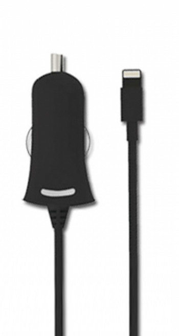 애니클리어 라이트닝 8핀 일체형 차량용 충전기, 블랙, PDB-ICC50