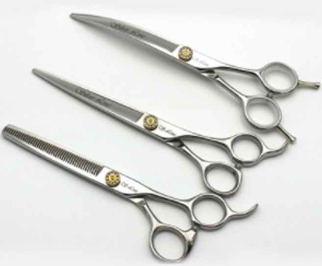 실버라인 국민 민가위 + 커브가위 + 숱가위 세트 18cm, 골드, 1세트