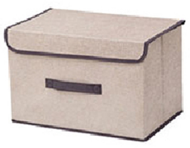 살림마녀 접이식 패브릭 수납박스, 아이보리, 1개