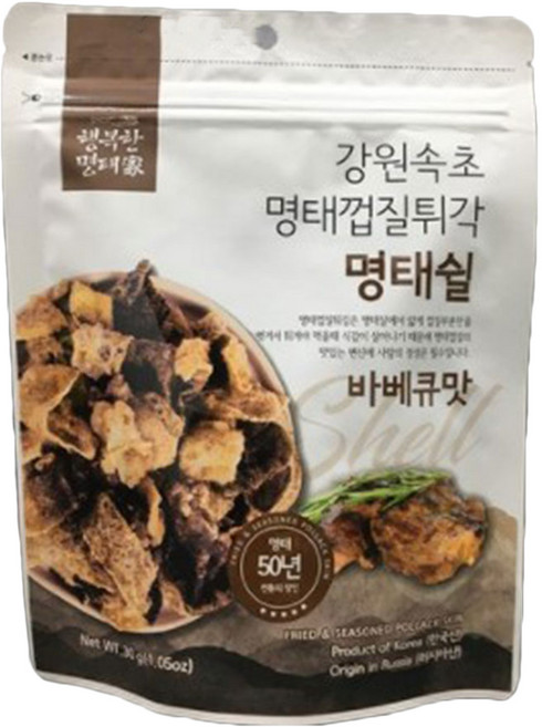 강원속초 명태껍질튀각 명태쉴 바베큐맛, 30g, 1개