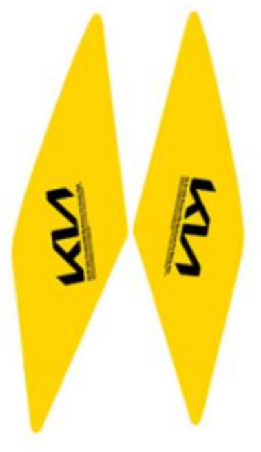 달구름 차량용 헤드라이트 리플렉터 데칼 스티커 KIN 로고 엘로우 좌 + 우 세트, K8