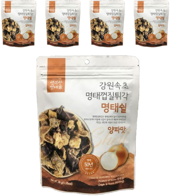 강원속초 명태껍질튀각 명태쉴 양파맛, 30g, 5개