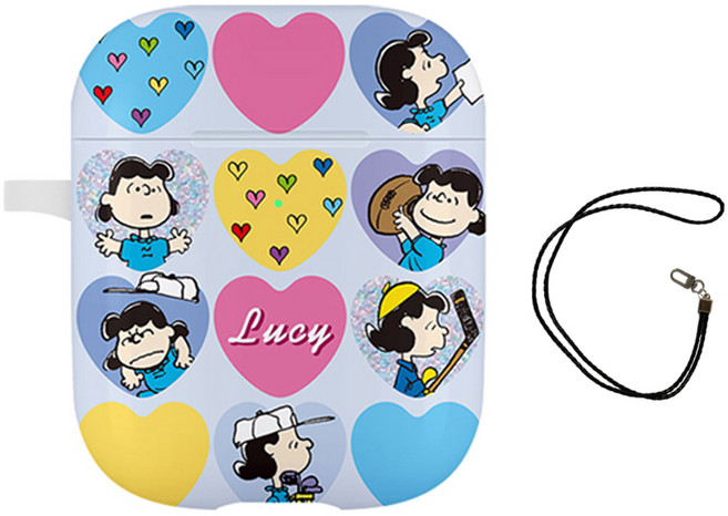 스누피 데일리 라이프 에어팟 고리형 케이스 + 고리형 목걸이, 루시