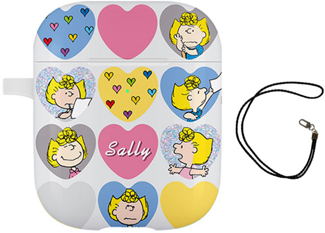 스누피 데일리 라이프 에어팟 고리형 케이스 + 고리형 목걸이, 샐리