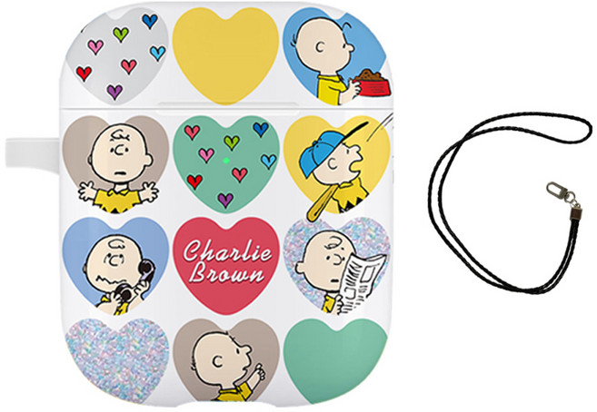 스누피 데일리 라이프 에어팟 고리형 케이스 + 고리형 목걸이, 찰리브라운