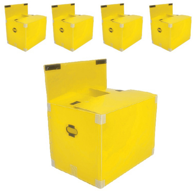 바른산업 이사박스 고급 벨크로형, 노랑, 5개