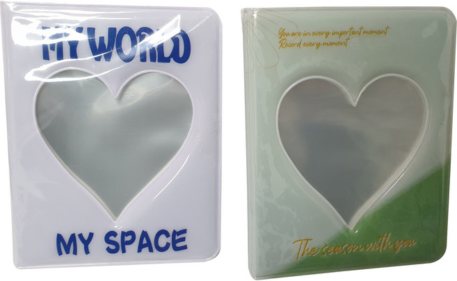 포토카드 바인더 미니 콜렉트북 1단, MYSPACE 화이트, 민트 그린, 2개