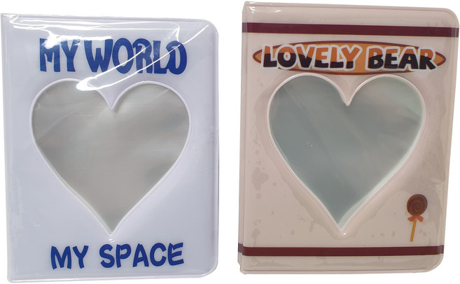 포토카드 바인더 미니 콜렉트북 1단, MYSPACE 화이트, BEAR 베이지, 2개