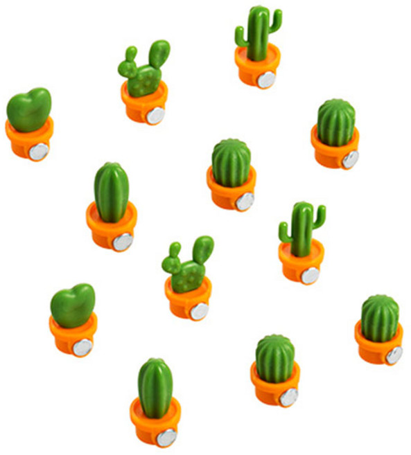 리빙이프 미니 선인장 냉장고 자석 6종 x 2p 세트, 주황