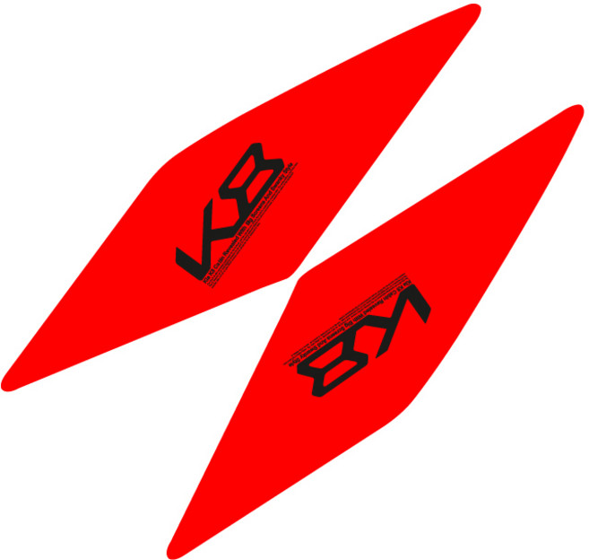 달구름 차량용 헤드라이트 데칼 스티커 K8 로고 레드 좌 + 우 세트, 리플렉터