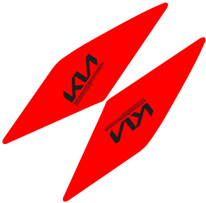 달구름 차량용 헤드라이트 리플렉터 데칼 스티커 KIN 로고 레드 좌 + 우 세트, K8