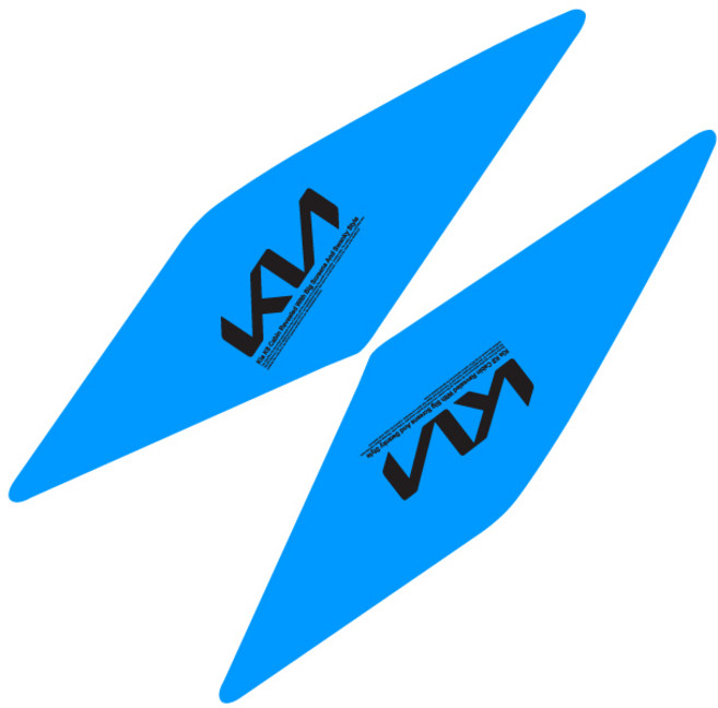 달구름 차량용 헤드라이트 리플렉터 데칼 스티커 KIN 로고 블루 좌 + 우 세트, K8