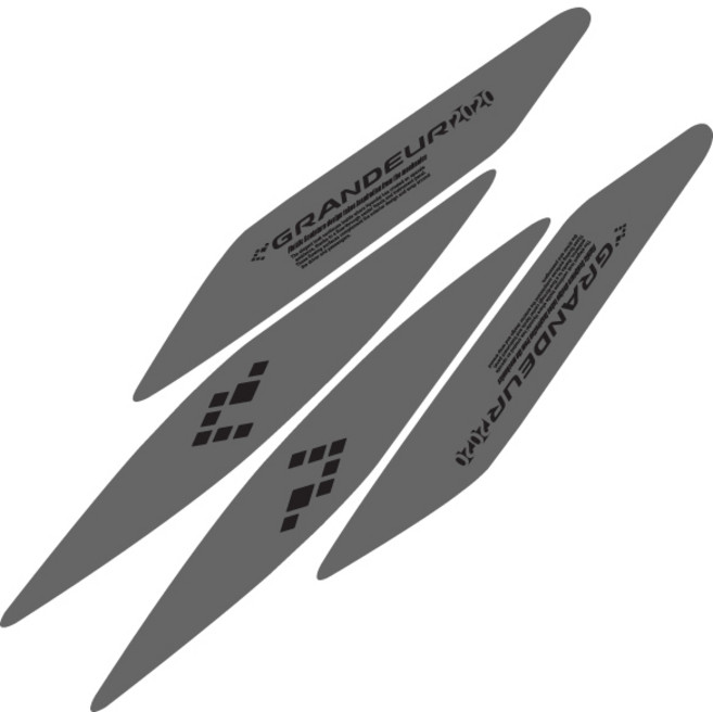 달구름 더뉴그랜저 헤드라이트 리플렉터 스티커 로고글자 있는 타입, 블랙, 1개