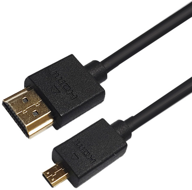 AD20 SKT SK텔레콤 스마트빔 빔프로젝터 전용 마이크로 HDMI Micro HDMI 케이블 TV 모니터 미러링 유선연결, 2m, 블랙, 1개