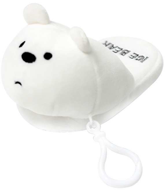 위베어베어스 아이스베어 슬리퍼 가방고리 13cm, 화이트 + 블랙, 9cm, 1개