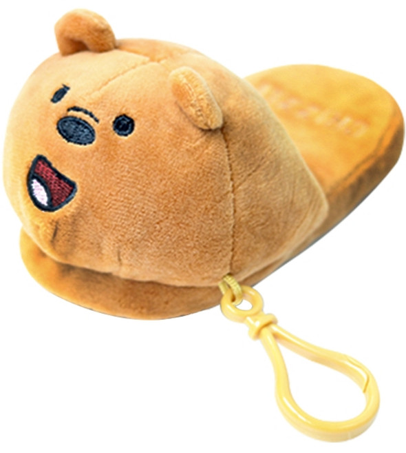 위베어베어스 그리즐리 슬리퍼 가방고리 13cm, 브라운 + 블랙, 9cm, 1개
