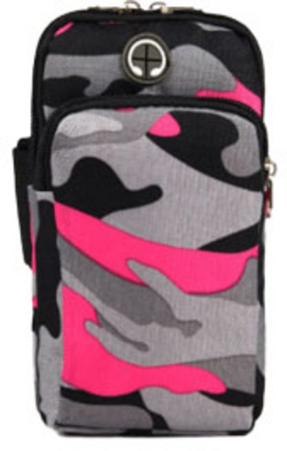 스타 힙 스타일 카모 패턴 암 밴드, 핑크 카모, 1개