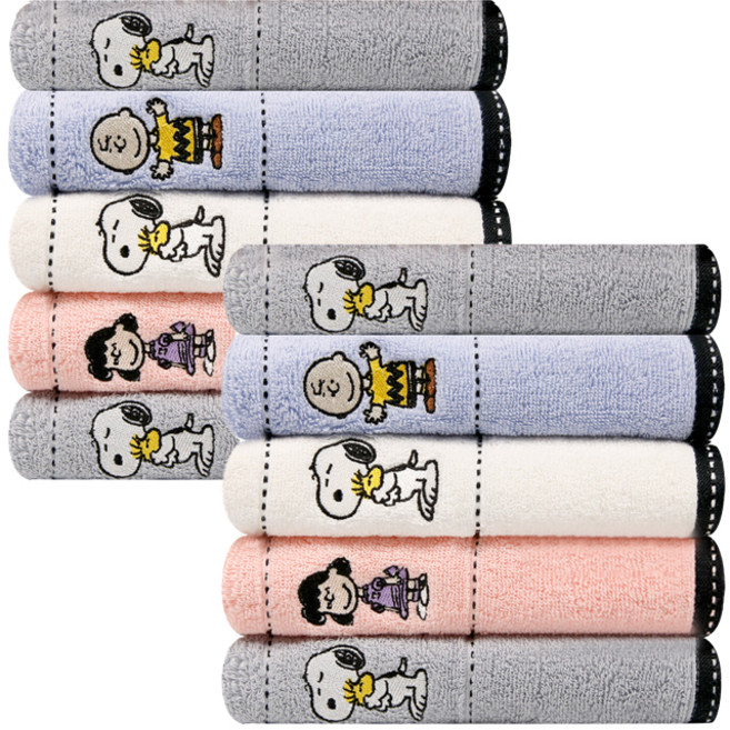 송월타월 스누피 프렌즈 세면타월 140g 30수 면사, 랜덤발송, 10개