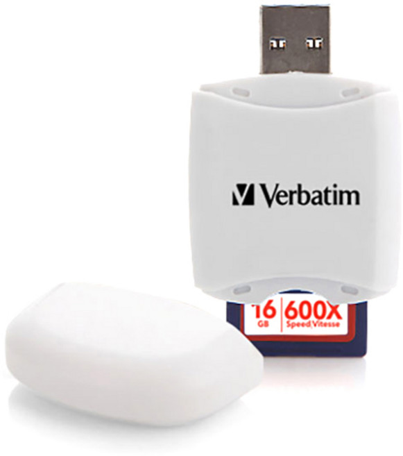 버바팀 USB 3.0 미니 카드 리더기, 화이트