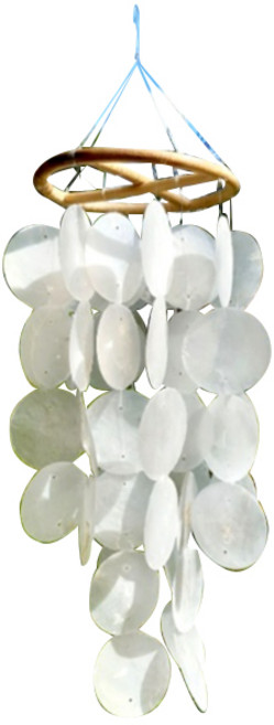 라운드 라탄 자개 인테리어 모빌 썬 캐쳐 + 천정고리, 화이트