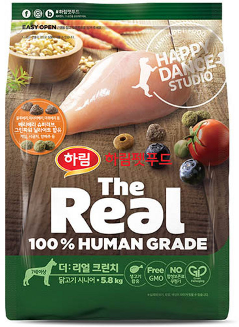 하림펫푸드 시니어 강아지 더리얼 크런치 건식사료, 닭, 5.8kg, 1개