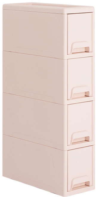 하우스레시피 소프트 이동식 서랍장 슬림 4단, 핑크