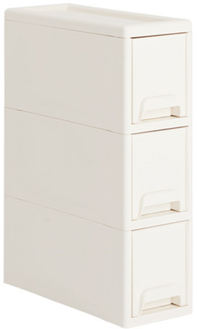 하우스레시피 소프트 슬림 이동식 서랍장 3단, 화이트