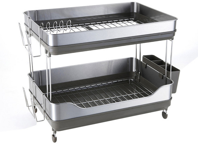 4BNK 스마트 식기건조대 2단 프레임타입, 다크그레이