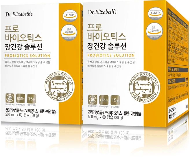 닥터엘리자베스 프로바이오틱스 장건강 솔루션 유산균 30g, 60정, 2개 - 쿠팡