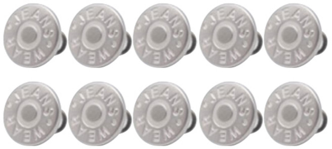 수선용 단추 A타입 단추형, 바지1실버무광, 10개