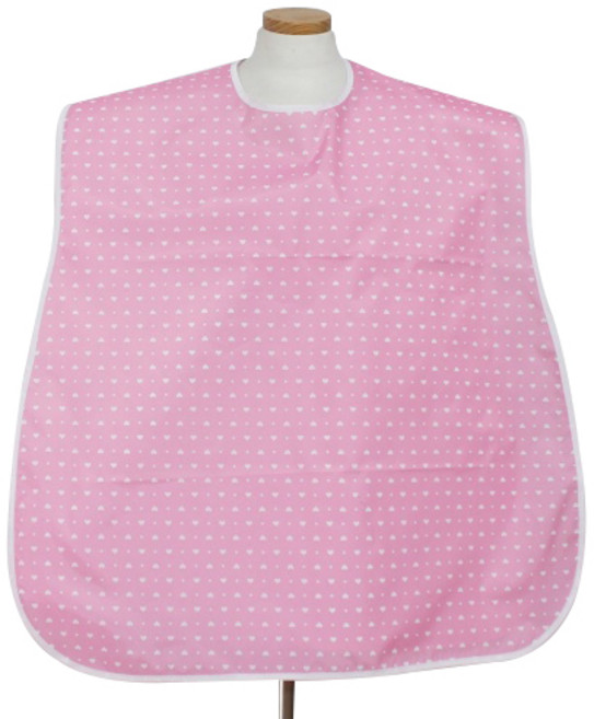 클린유니폼 방수 성인용 턱받이 목걸이형, 핑크 하트, 1개