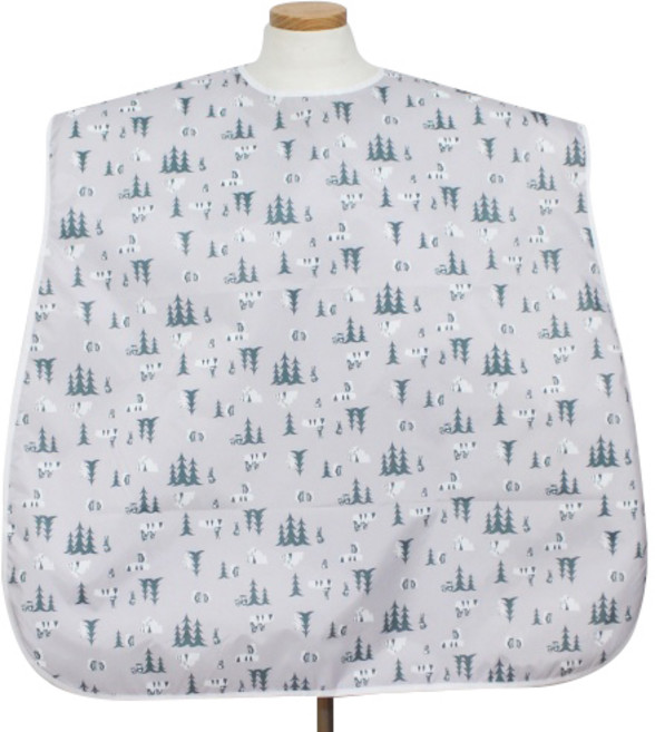 클린유니폼 방수 성인용 턱받이 벨크로형, 회색숲, 1개