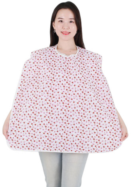 클린유니폼 방수 성인용 턱받이 목걸이형, 홍색 딸기, 1개