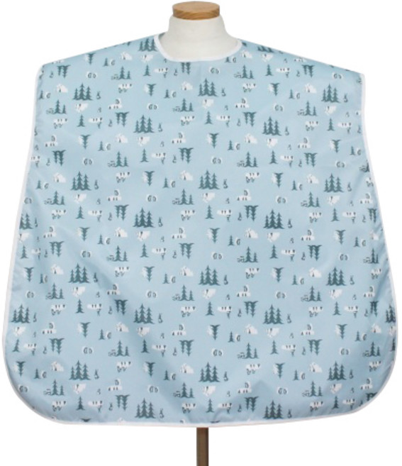 클린유니폼 방수 성인용 턱받이 벨크로형, 청색숲, 1개