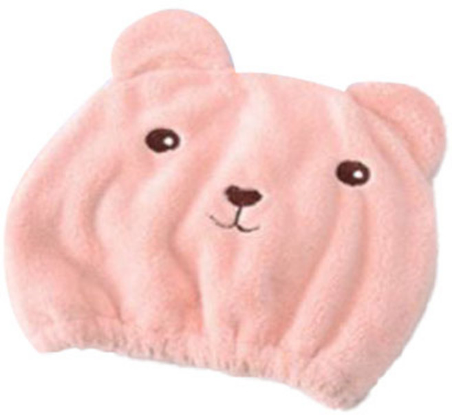 극세사 곰돌이 드라이 헤어 세안모자 22 × 20 cm, Pink, 1개