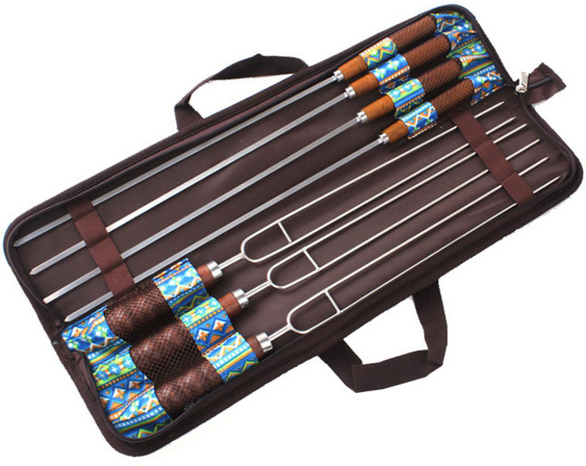 감성 BBQ 포크 믹스 싱글침 4p + 더블침 3p 세트 + 하드케이스, 혼합색상, 1세트