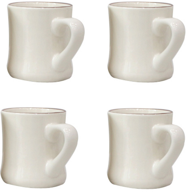 시라쿠스 뉴욕 라인 장구 머그 S 330ml, 브라운, 4개