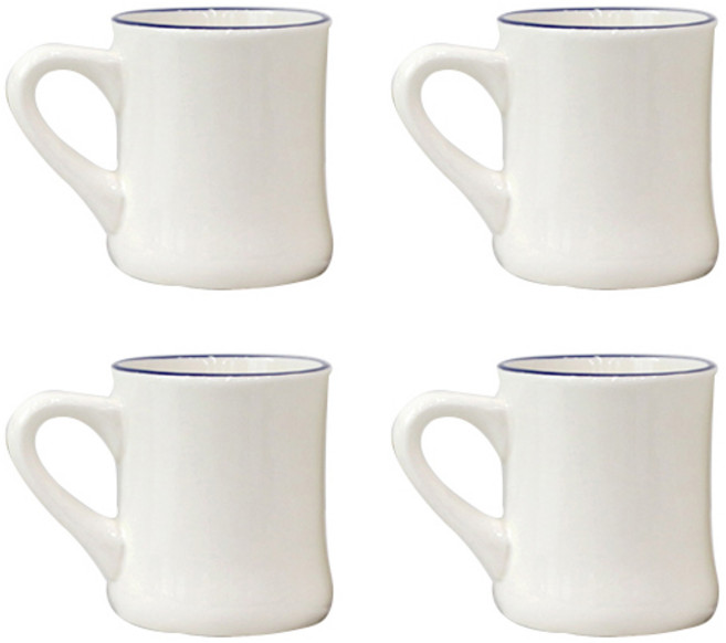 시라쿠스 뉴욕 라인 장구머그 L 450ml, 블루, 4개